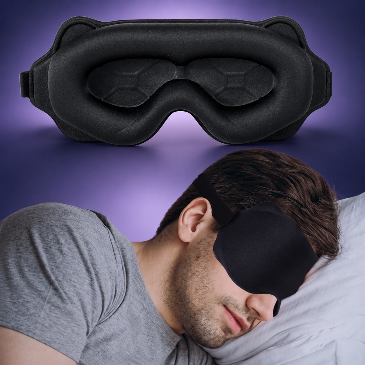 DREAMORA™ — Máscara de Dormir 3D, Bloqueo de Luz 360°
