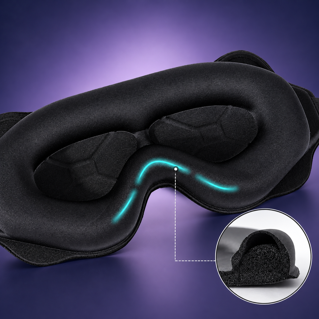 DREAMORA™ — Máscara de Dormir 3D, Bloqueo de Luz 360°