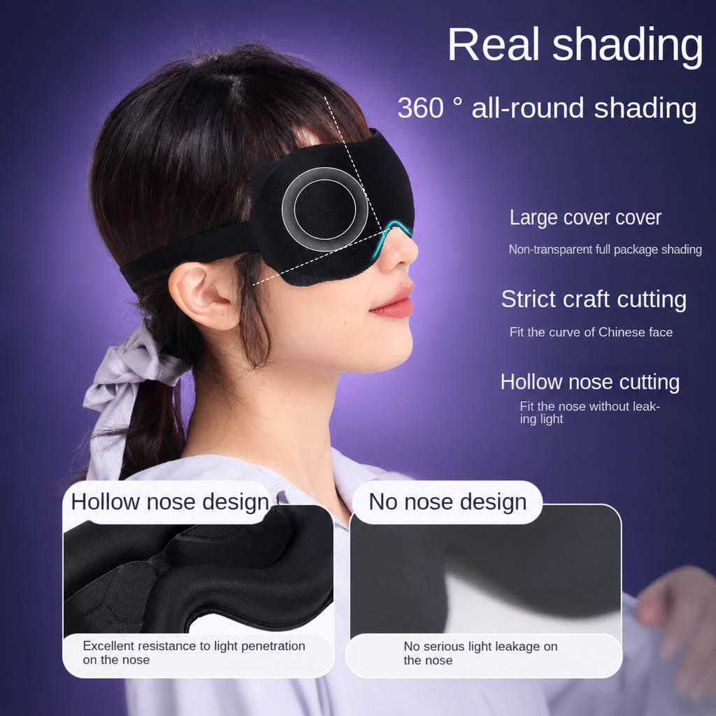 DREAMORA™ — Máscara de Dormir 3D, Bloqueo de Luz 360°